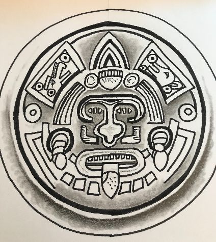 Zeichnung der aztekischen Kultur