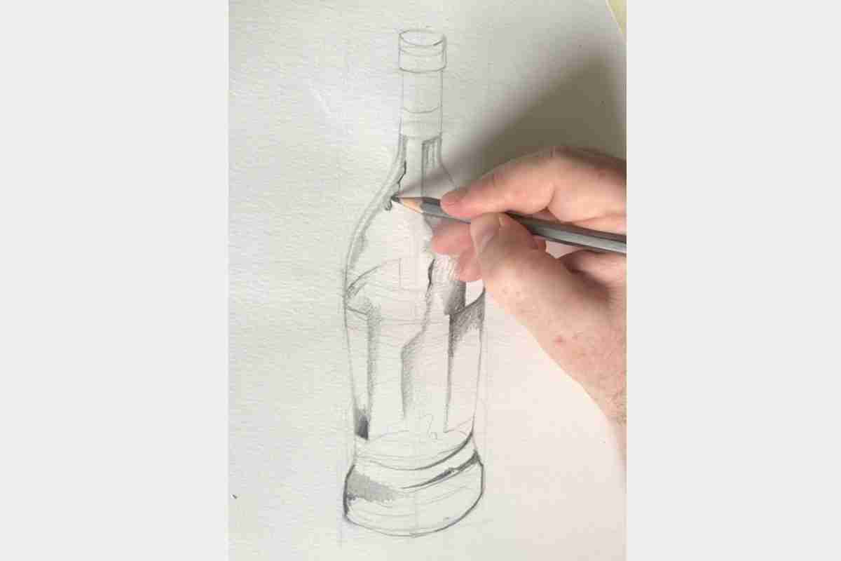 Zeichne den Flaschenhals