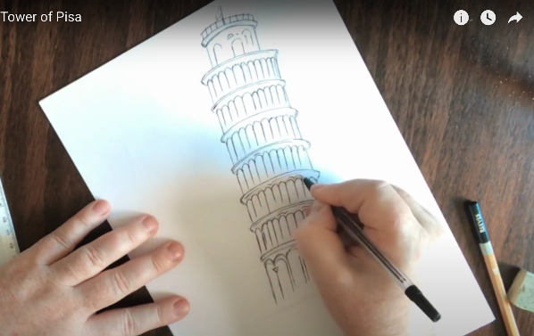 Wie zeichnet man den schiefen Turm von Pisa?
