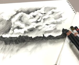 How to Draw Clouds with Charcoal